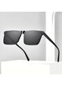 Camerazar Unisex sluneční brýle čtvercového tvaru, černé, plastové, s UV400 filtrem