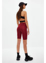 Trendyol Claret Red Recovery High Waist Pocket Detailed Knitted Sports Biker/Cyclist Leggings
