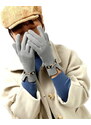 Camerazar Dámské teplé rukavice s dotykovou funkcí, šedé, polyester, 23x8.5 cm