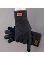 Camerazar Pánské zimní rukavice s hřejivým dotykem, šedé, 100% akrylová příze, univerzální velikost