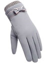 Camerazar Dámské zimní rukavice voděodolné dotykové, šedé, 100% polyester, univerzální velikost