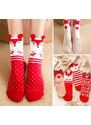 Camerazar Teplé Dámské Ponožky s Vánočním Medvídkem, Skandinávský Design, Velikost 34-40, Bavlna-Polyester-Elastan