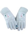 Camerazar Dámské zimní rukavice s vánoční výšivkou, zelená/mátová, 100% akrylová příze, univerzální velikost