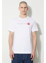 Bavlněné tričko The North Face M S/S Never Stop Exploring Tee bílá barva, s potiskem, NF0A87NSFN41