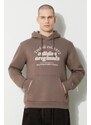 Mikina adidas Originals Hoodie Sport Archives pánská, hnědá barva, s kapucí, s potiskem, IU0218