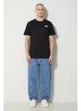 Bavlněné tričko The North Face M S/S Redbox Tee černá barva, s potiskem, NF0A87NPJK31