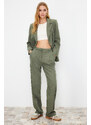 Trendyol Limited Edition Mint Straight Pleated Woven Trousers