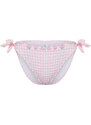 Trendyol prášek Gingham Textured Ruffle Regular Bikini Bottom