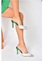 Fox Shoes P931536209 Green Pointed Toe Women's Shoes With Thin Heels