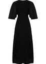 Trendyol Black Bat Sleeve Glittered Elegant Evening Dress