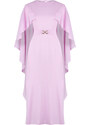 Trendyol Lilac Belted Cape Detailed Elegant Woven Evening Dress