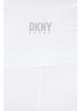 Kraťasy Dkny dámské, bílá barva, hladké, high waist, DP2S5088