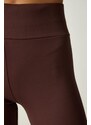 Happiness İstanbul Women's Brown High Waist Wrap Tights