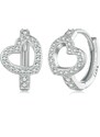 GRACE Silver Jewellery Stříbrné náušnice se zirkony Caterina - stříbro 925/1000, srdce