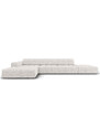 Světle šedá čalouněná rohová pohovka Cosmopolitan Design Chicago 341 cm, levá