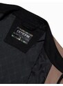 Ombre Men's BIKER jacket in structured fabric - light brown