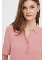 Košile Tommy Hilfiger dámská, růžová barva, regular, s klasickým límcem