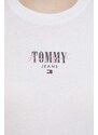 Tričko s dlouhým rukávem Tommy Jeans bílá barva
