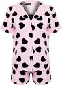 Trendyol Pink Heart Viscose Woven Pajamas Set