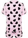 Trendyol Pink Heart Viscose Woven Pajamas Set