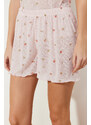 Trendyol Pink Floral Pointel Openwork/Hole Knitted Pajama Set