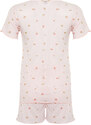 Trendyol Pink Floral Pointel Openwork/Hole Knitted Pajama Set