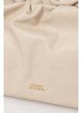 Kožená kabelka Tommy Hilfiger béžová barva