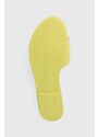 Kožené pantofle Tommy Hilfiger POP COLOR MULE SANDAL dámské, žlutá barva, FW0FW07936