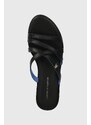 Kožené pantofle Tommy Hilfiger TH STRAP FLAT SANDAL dámské, černá barva, FW0FW08067