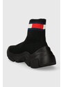 Sneakers boty Tommy Jeans TJW SOCK BOOT černá barva, EN0EN02446