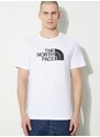 Bavlněné tričko The North Face M S/S Easy Tee bílá barva, s potiskem, NF0A87N5FN41