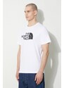 Bavlněné tričko The North Face M S/S Easy Tee bílá barva, s potiskem, NF0A87N5FN41