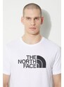 Bavlněné tričko The North Face M S/S Easy Tee bílá barva, s potiskem, NF0A87N5FN41