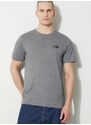 Tričko The North Face M S/S Simple Dome Tee šedá barva, NF0A87NGDYY1