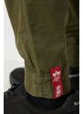 Bavlněné kalhoty Alpha Industries Airman Pant zelená barva, 188201.142