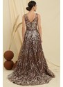 By Saygı Silvery Ghost Tulle Princess Evening Dress