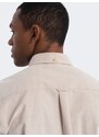 Ombre Clothing Ležérní béžová košile s kapsou V1 SHOS-0153