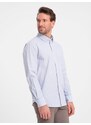 Ombre Clothing Pánská pruhovaná modro bílá košile SHOS-0155