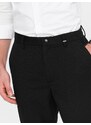 Ombre Clothing Pánské chino kalhoty s elastickým pasem SLIM FIT - černé V4 OM-PACP-0157