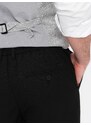 Ombre Clothing Pánské chino kalhoty s elastickým pasem SLIM FIT - černé V4 OM-PACP-0157