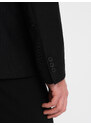 EDOTI Pánské klasické sako s kapsou na polštář - černé V4 OM-BLZB-0115