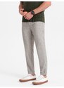 Ombre Clothing Pánské chino kalhoty s elastickým pasem SLIM FIT - světle šedé V1 OM-PACP-0157