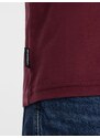 Ombre Clothing Bavlněné klasické bordó tričko s krátkým rukávem V6 TSBS-0146