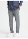 Ombre Clothing Pánské chino kalhoty s elastickým pasem SLIM FIT - šedé V1 OM-PACP-0158