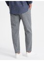 Ombre Clothing Pánské chino kalhoty s elastickým pasem SLIM FIT - šedé V1 OM-PACP-0158