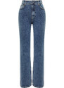 Trendyol Blue High Waist Wide Leg Jeans
