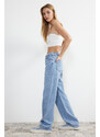 Trendyol Blue Low Waist Wide Leg Jeans