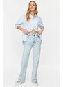 Trendyol Light Blue High Waist Wide Leg Jeans