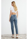 Trendyol Blue More Sustaniable High Waist Slim Mom Jeans