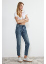 Trendyol Blue More Sustaniable High Waist Slim Mom Jeans